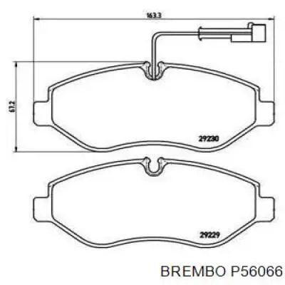 P56066 Brembo колодки тормозные передние дисковые