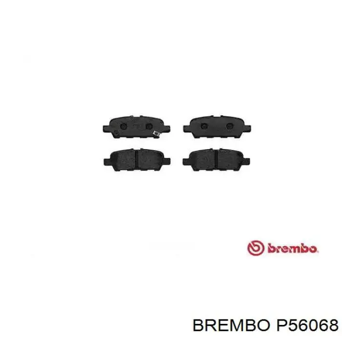 P56068 Brembo колодки тормозные задние дисковые