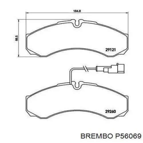 Задние тормозные колодки P56069 Brembo