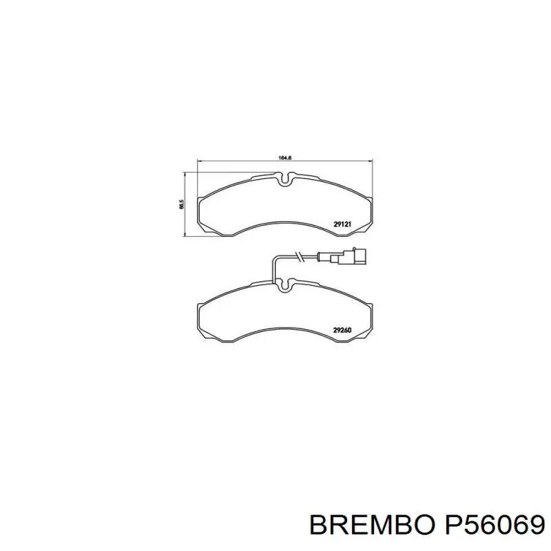 Купить P56069 Brembo Колодки тормозные задние, дисковые