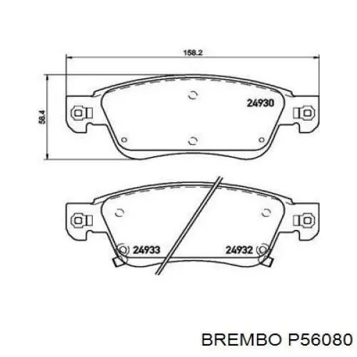 Передние тормозные колодки P56080 Brembo