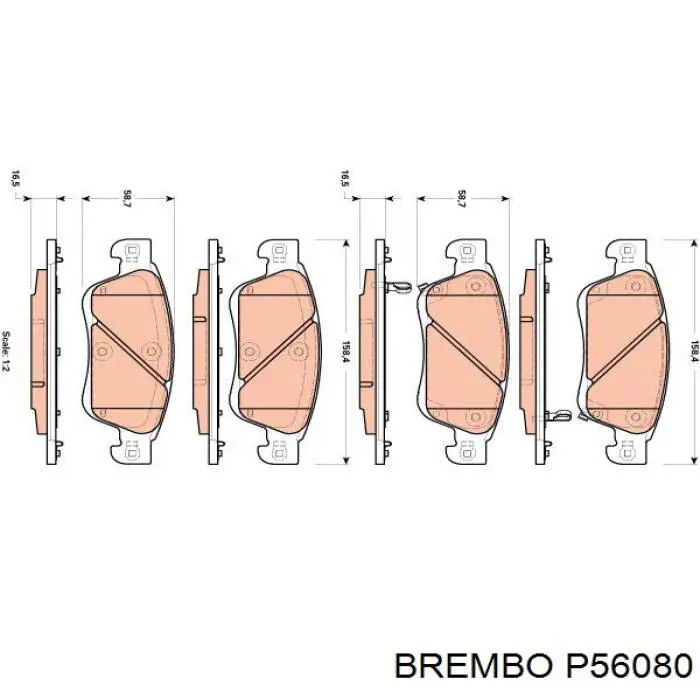 Pastillas de freno delanteras P56080 Brembo