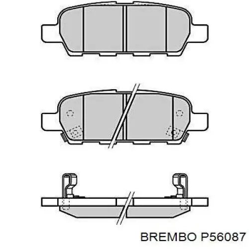 Задние дисковые колодки Brembo P56087