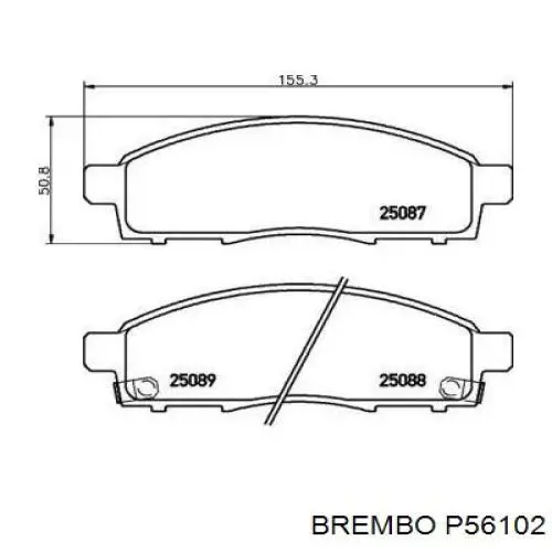 Передние тормозные колодки P56102 Brembo