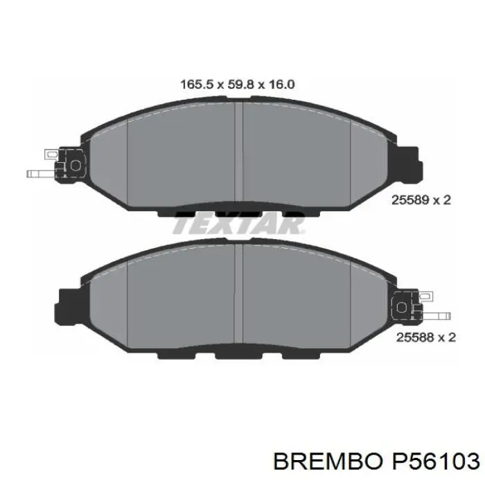 Pastillas de freno delanteras P56103 Brembo