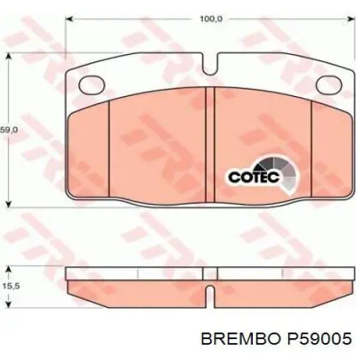 Колодки гальмівні передні, дискові P59005 Brembo