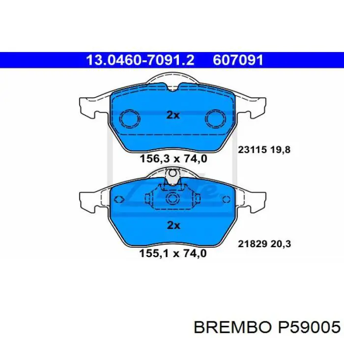 Передние тормозные колодки P59005 Brembo