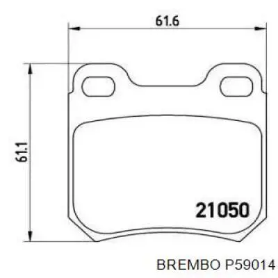 P59014 Brembo колодки тормозные задние дисковые