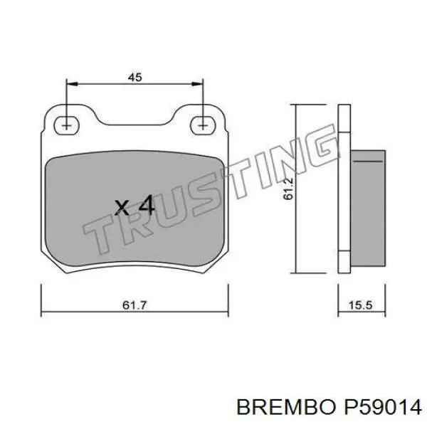 Задние тормозные колодки P59014 Brembo