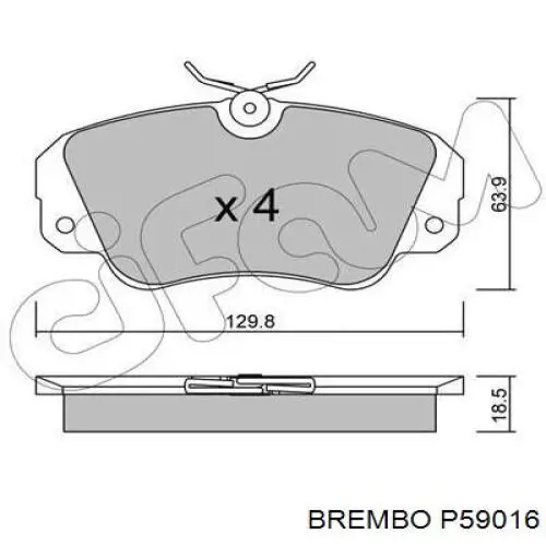 Передние тормозные колодки P59016 Brembo