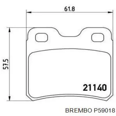 P59018 Brembo задние тормозные колодки