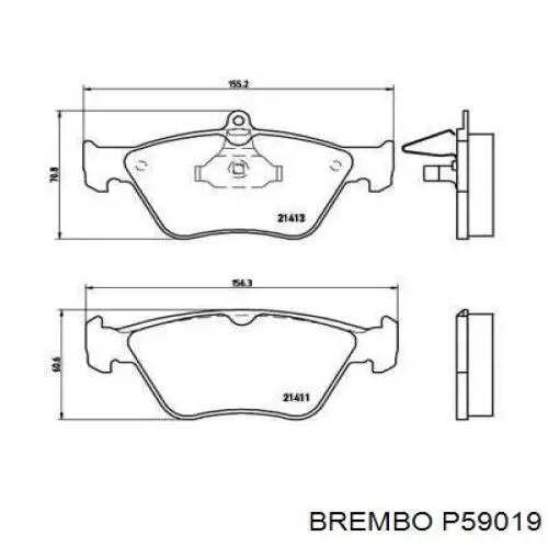 Передние тормозные колодки P59019 Brembo