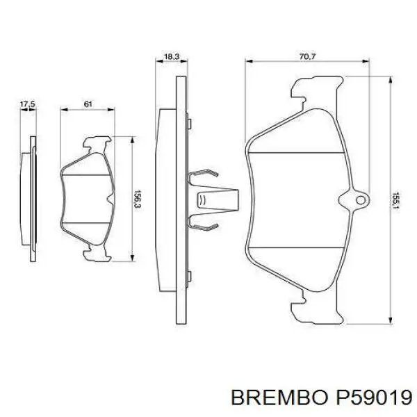 P59019 Brembo Колодки передние