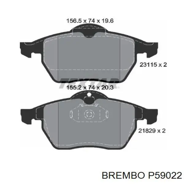 Купить P59022 Brembo Колодки тормозные