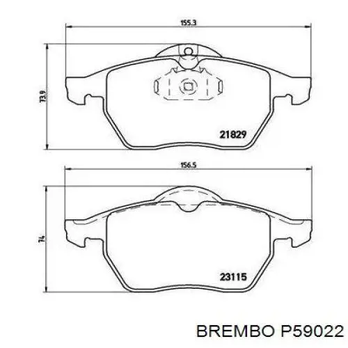 Передние тормозные колодки P59022 Brembo