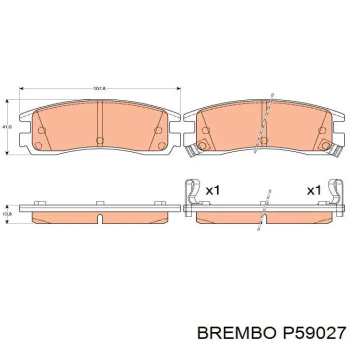Pastillas de freno traseras P59027 Brembo