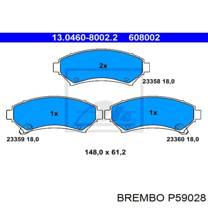 Передние тормозные колодки P59028 Brembo