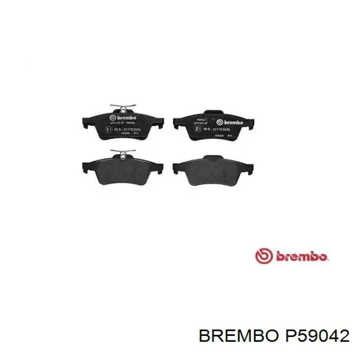 P59042 Brembo колодки тормозные задние дисковые