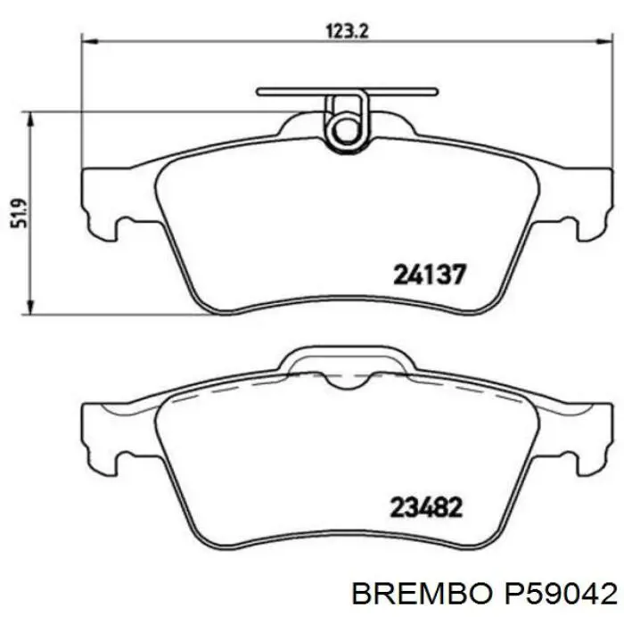 Задние дисковые колодки Brembo P59042