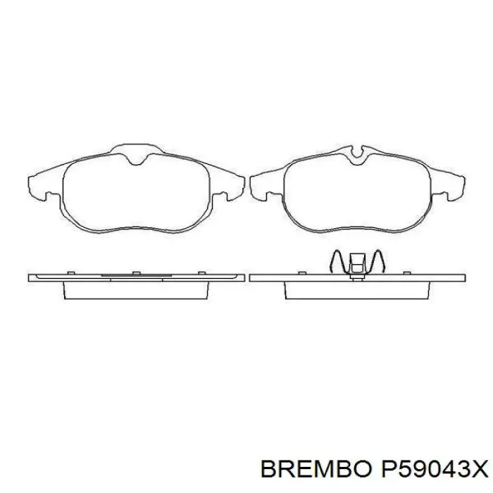 Колодки Brembo P59043X цена, от 22.81 USD
