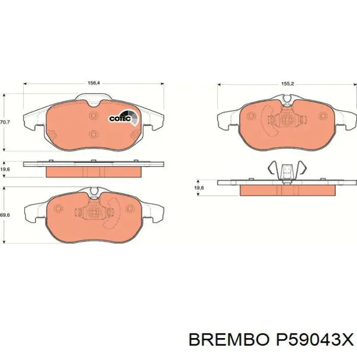 Купить P59043X Brembo Колодки тормозные