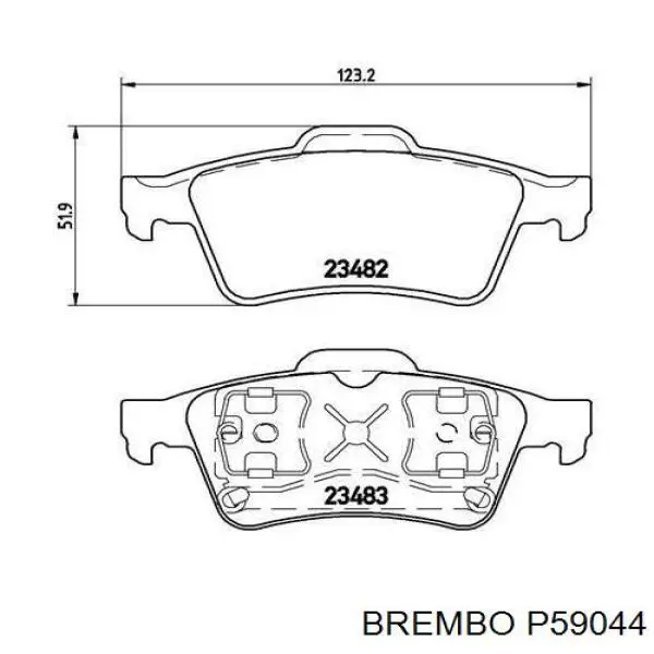 Задние тормозные колодки P59044 Brembo