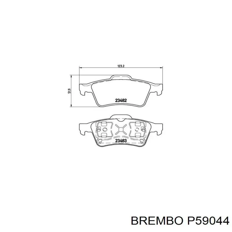 Купить P59044 Brembo Колодки тормозные задние, дисковые