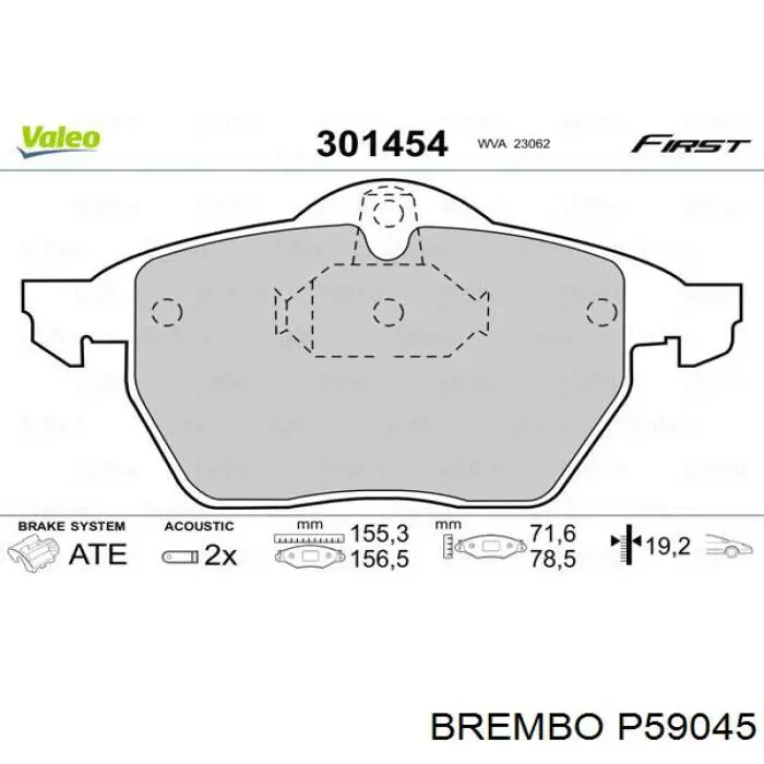 Купить P59045 Brembo Колодки тормозные
