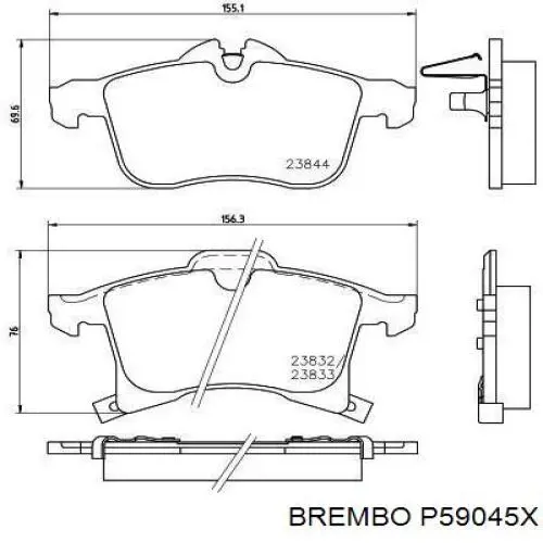 Купить P59045X Brembo Колодки тормозные