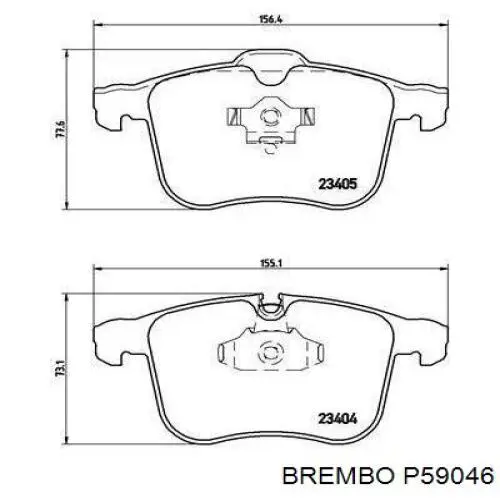 Купить P59046 Brembo Колодки тормозные