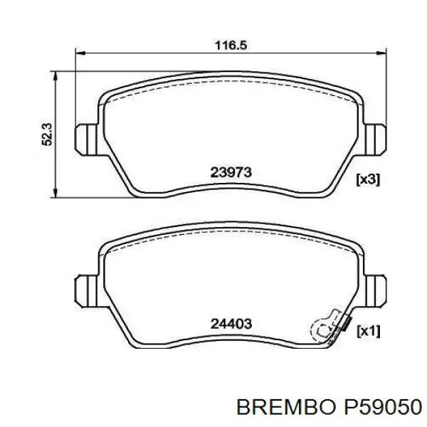 P59050 Brembo Колодки передние