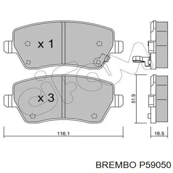 Передние тормозные колодки P59050 Brembo