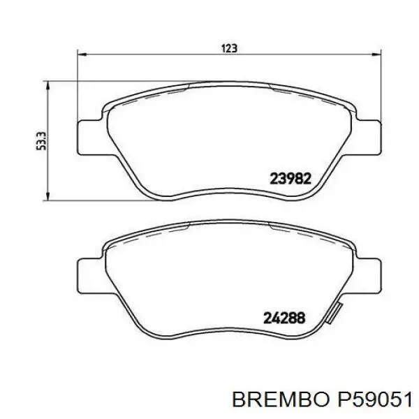 Купить P59051 Brembo Колодки тормозные