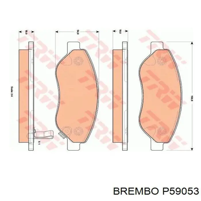 Купить P59053 Brembo Колодки тормозные
