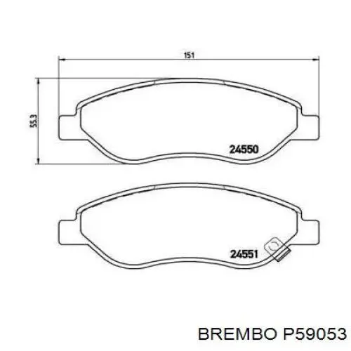 Передние тормозные колодки P59053 Brembo