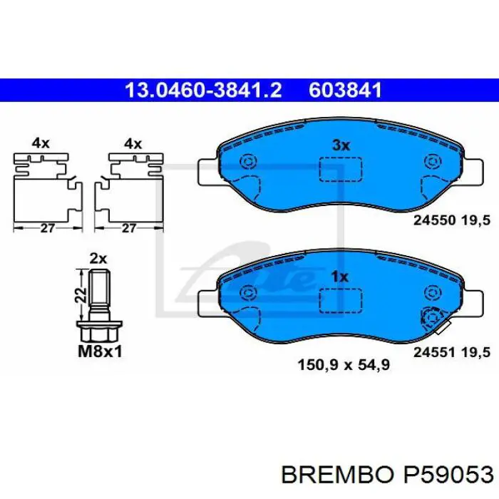 Pastillas de freno delanteras P59053 Brembo