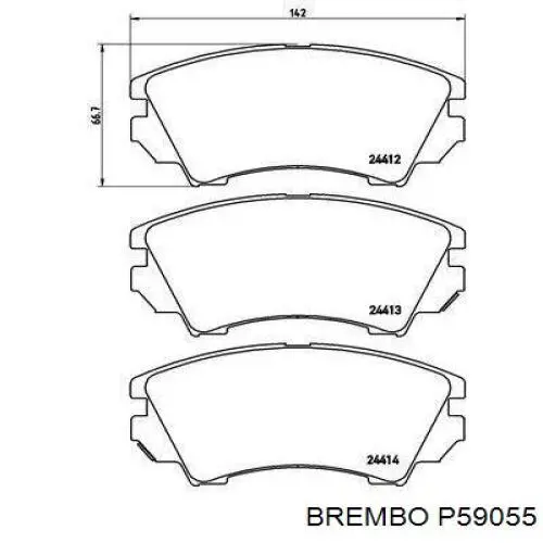 Купить P59055 Brembo Колодки тормозные
