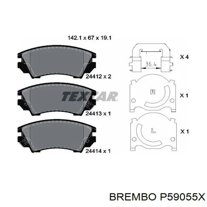 Передние тормозные колодки P59055X Brembo
