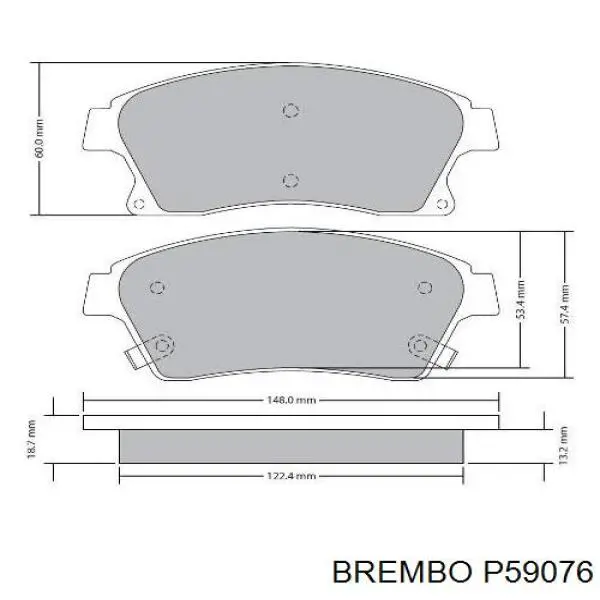 Купить P59076 Brembo Колодки тормозные
