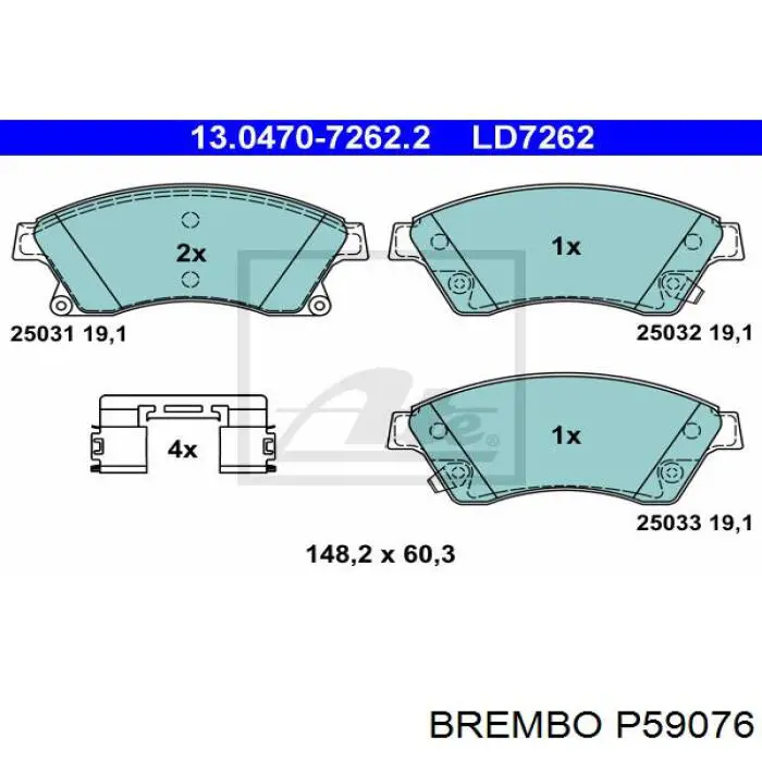 Pastillas de freno delanteras P59076 Brembo