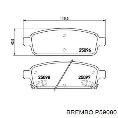 Купить P59080 Brembo Колодки тормозные задние, дисковые