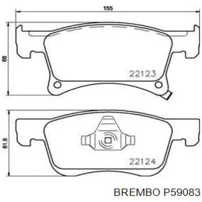 P59083 Brembo sapatas do freio dianteiras de disco