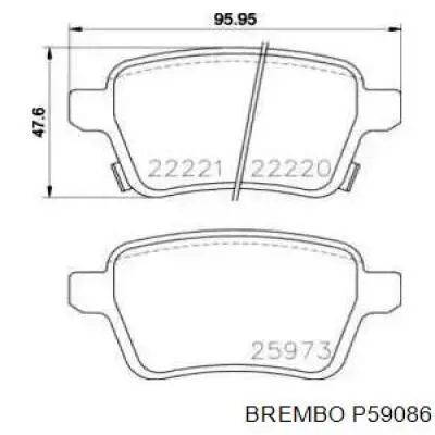 Передние тормозные колодки P59086 Brembo