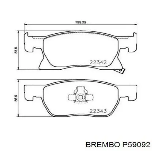 P59092 Brembo sapatas do freio dianteiras de disco