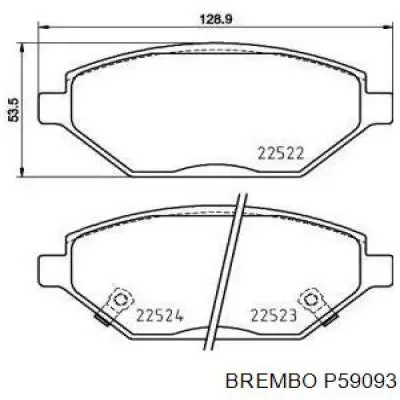 Передние тормозные колодки P59093 Brembo