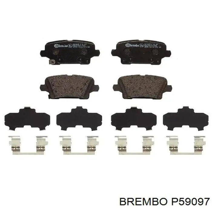 P59097 Brembo sapatas do freio traseiras de disco