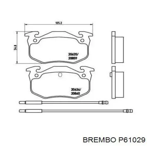 Передние тормозные колодки P61029 Brembo