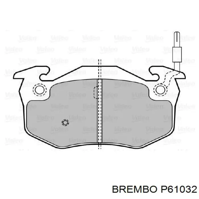 P61032 Brembo колодки тормозные задние дисковые