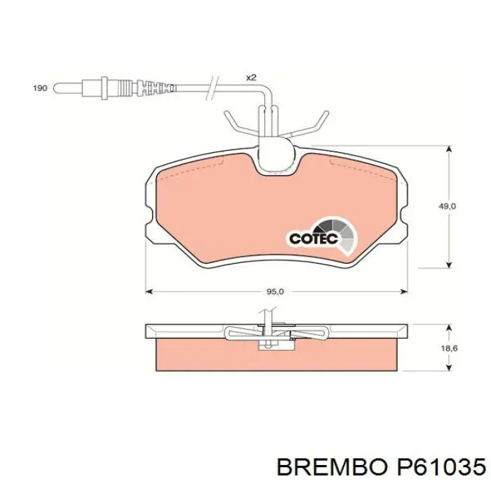 Передние тормозные колодки P61035 Brembo