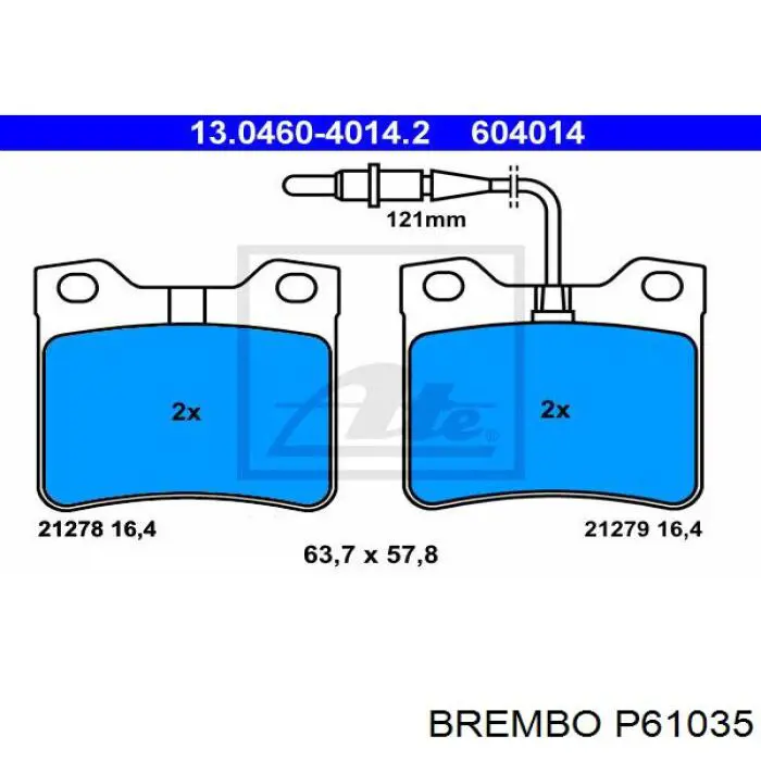 Купить P61035 Brembo Колодки тормозные